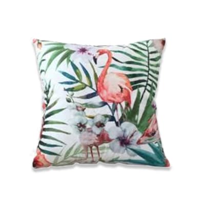 COJIN DECORATIVO ESTAMPADO FLAMENCO HOJAS 43X43CM | 6 UNID1