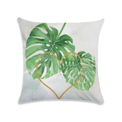 COJIN DECORATIVO ESTAMPADO HOJA/CORAZON 43X43CM | 6 UNID1