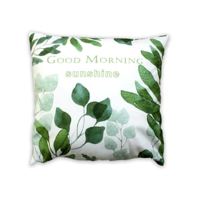COJIN DECORATIVO ESTAMPADO FONDO BLANCO GOOD MORNING 43X43CM | 6 UNID1