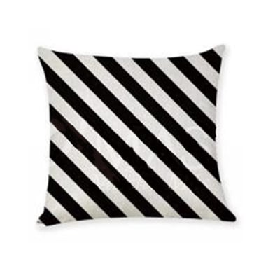 COJIN DECORATIVO ESTAMPADO FRANJAS NEGRO/BLANCO 43X43CM | 6 UNID1
