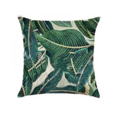 COJIN DECORATIVO ESTAMPADO BEIGE HOJAS 43X43CM | 6 UNID1
