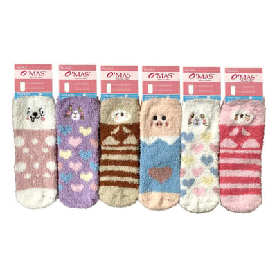 CALCETINES DE NIÑA PLUMADA CON DISEÑO BORDADO TALLA 6 |12 UNID1