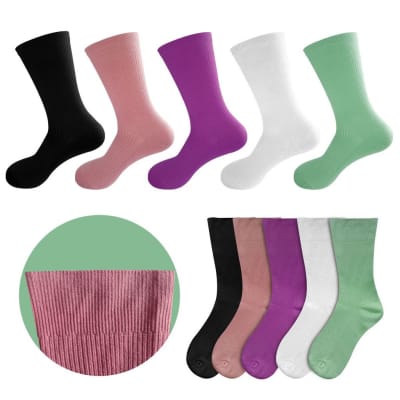 CALCETINES MUJER LISO MEDIA CANA BAMBU 12 UNI.1