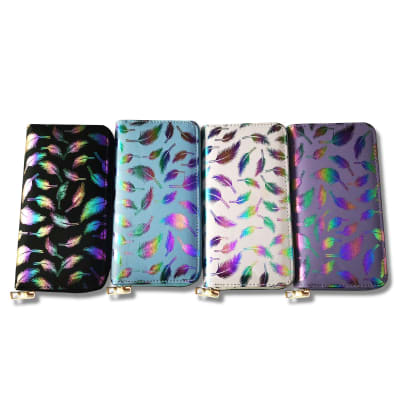 BILLETERA MUJER DISEÑO PLUMAS 19X10CM1