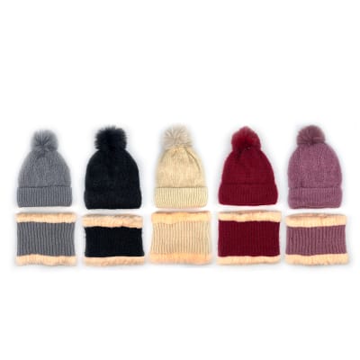 GORRO DE MUJER CON CUELLO LISO SURTIDO 21X22CM | 12 UNID1