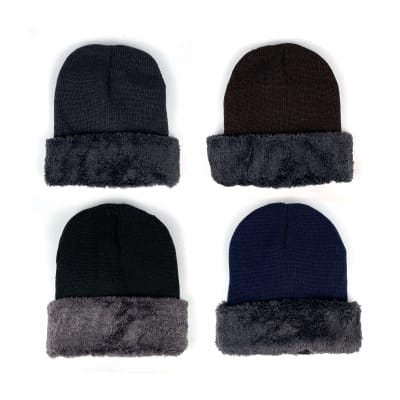 GORRO DE HOMBRE PLUSH DOBLE CAPA  22X23CM | 12 UNID1