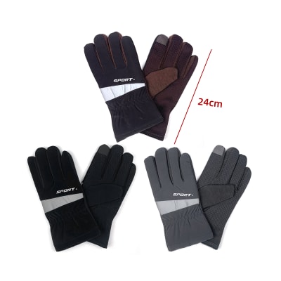 GUANTES DE MUJER TACTIL FORRADO SPORT 24CM| 12 UNID1