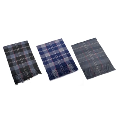 BUFANDA DE ADULTO DISEÑO DE CUADROS ACRILICO 32X180CM | 12 UNID1