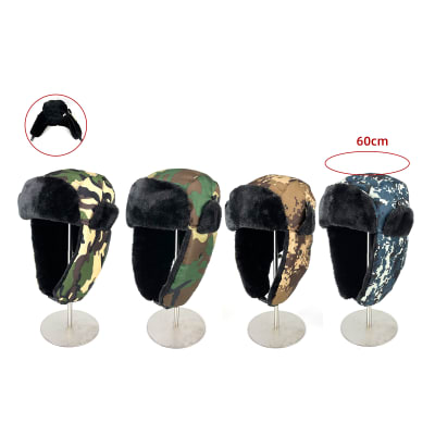 GORRO HOMBRE DISEÑO AVIADOR PLUSH CAMUFLAJE  60CM | 12 UNID1