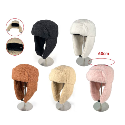 GORRO MUJER DISEÑO AVIADOR CHIPORRO LISO  60CM | 12 UNID1