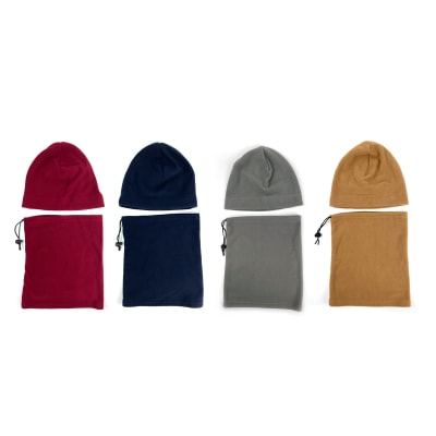 GORRO ADULTO CON CUELLO  PLUSH DOBLE CAPA  POLAR | 12 UNID1