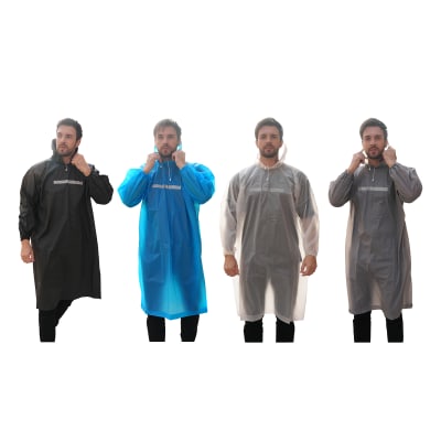 PONCHO IMPERMEABLE ADULTO UNISEX TIRAS REFLECTANTES150-180CM1