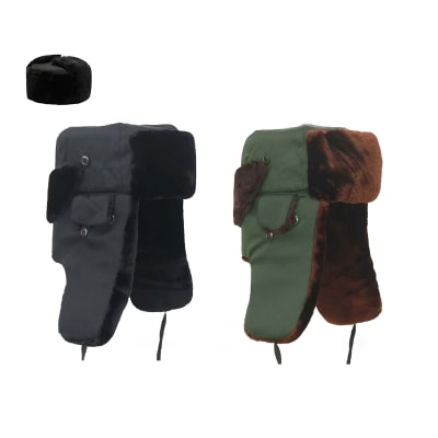 GORRO CON FORRO PELUDO CON OREJERAS 58CM COLORES1