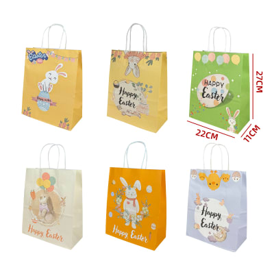 BOLSA DE REGALO FELICES PASCUAS DE PAPEL KRAFT 27X22X11CM1