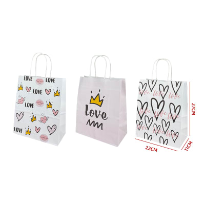 BOLSA DE REGALO LOVE DE PAPEL KRAFT 27X22X11 CM1