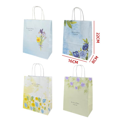 BOLSA DE REGALO FLORAL DE PAPEL KRAFT 22X16X8 CM1