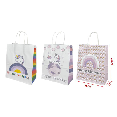 BOLSA DE REGALO DE UNICORNIO KRAFT 22X16X8 CM1