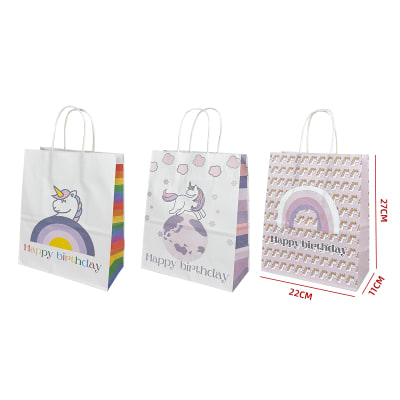 BOLSA DE REGALO DE UNICORNIO KRAFT 27X22X11 CM1