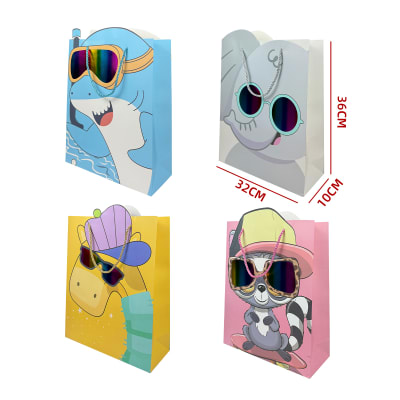 BOLSA REGALO ANIMALITOS CON LENTES 36X32X10CM1