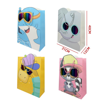 BOLSA REGALO ANIMALITOS CON LENTES 31X40X12CM1