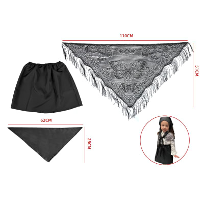 TRAJE CHILOTE.FALDA+PUNTILLA NEGRA 6-8/8-10/10-121