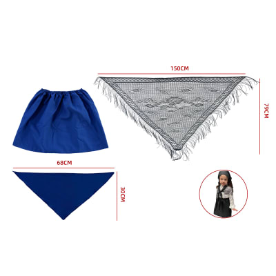 TRAJE CHILOTE FALDA+PUNTILLA AZUL 12-14/14-16/16-181