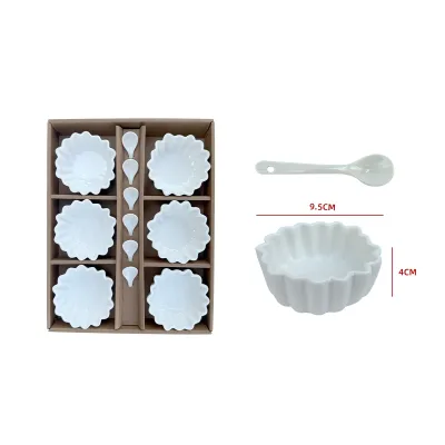 SET 6 BOWLS FLOR + 6 CUCHARAS CERÁMICA1