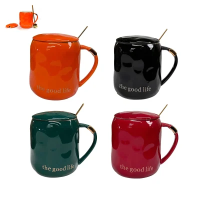 TAZA CERAMICA  CON TAPA Y CUCHARA 400ML1