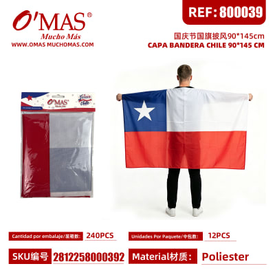 CAPA BANDERA CHILE 90X145 CM / solo por mayor1