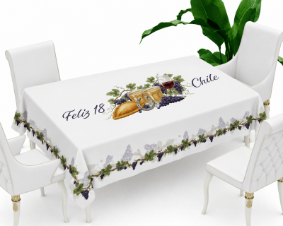 MANTEL FIESTAS PATRIAS UVAS 140X210CM /  venta por docena1