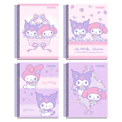 CUADERNO UNIVERSITARIO KUROKY Y MY MELODY  PROARTE 150 HJS. 7 MM. 20.2X28CM1