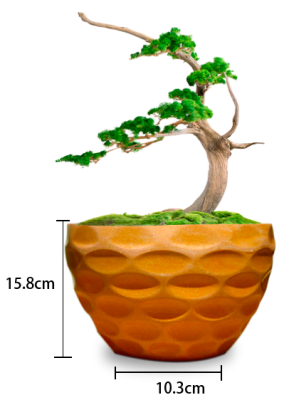 MACETERO PLASTICO TEXTURA PANAL OVALADO 15.8X10.3CM | 12 UNID1