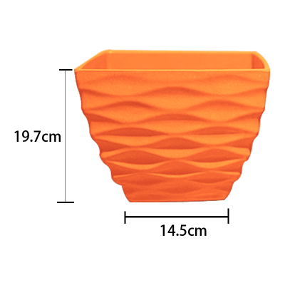 MACETERO PLASTICO TEXTURA PANAL RECTANGULAR  19.7X14.5CM | 12 UNID1