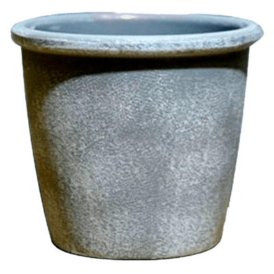 MACETERO PLASTICO CILINDRO JASPEADO GRIS 15.5X10.5X14.5CM | 12 UNID1