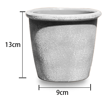 MACETERO PLASTICO CILINDRO JASPEADO GRIS 13X9X12CM | 12 UNID1