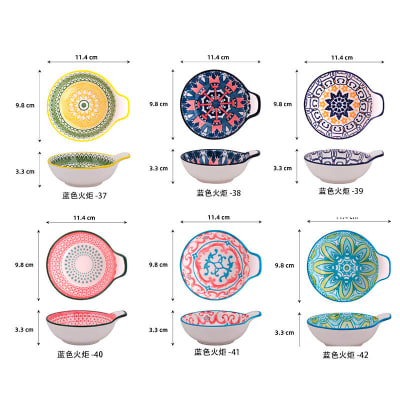 POCILLO CERAMICA HONDO CON DISEÑO 11.5X9.7X3.5CM | 12 UNID1