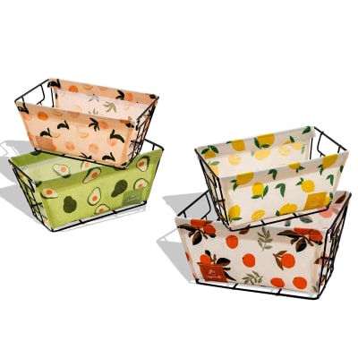 CANASTO ORGANIZADOR CON FIERRO CON ESAMPADO 25X15X12CM | 12 UNID1