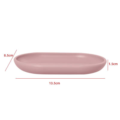 JABONERA PLÁSTICA COLOR ROSADO 13.5X8.5X2CM | 12 UNID1