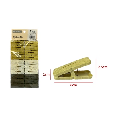 PINZAS PLASTICA PARA ROPA 2X2.5X6CM 20PCS | 24 UNID1