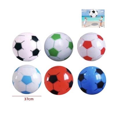 PELOTA INFLABLE DE PLAYA DISEÑO BALON DE FUTBOL  37CM | 12 UNID1