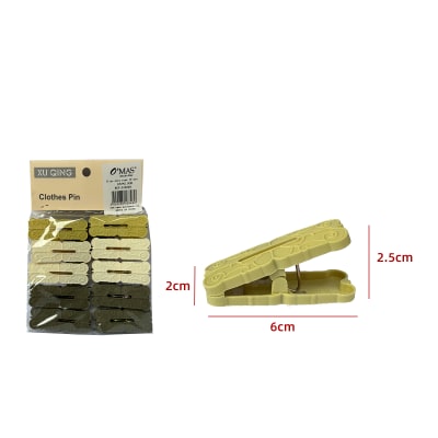 PINZAS PLASTICA PARA ROPA 2X2.5X6CM 10PCS |  24 UNID1