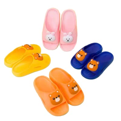 CHALAS INFANTIL UNISEX DISEÑO OSO Y CONEJO GOMA TALLA 26-30 | 80 UNID1