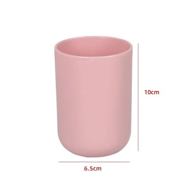 VASO DE BAÑO CILINDRO COLOR ROSADO CLARO 10X6.5CM | 12 UNID1