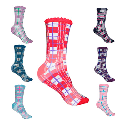 CALCETINES DE MUJER CUADRILLE SIN REMALLADO ALGODON |12 UNID1