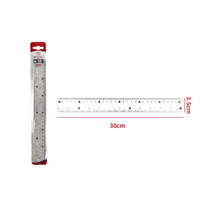 REGLA PARA MEDIR PLASTICO 30CM 1PCS | 24 UNID1