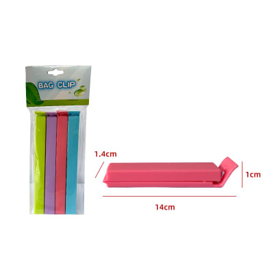 CLIPS PARA BOLSAS COLOR LISO 14X1.4X1CM | 24 UNID1