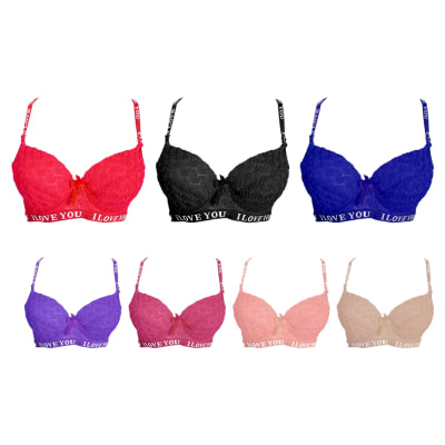 SOSTEN DE MUJER LISO PRETINA LOVE COPA C| 12 UNID1