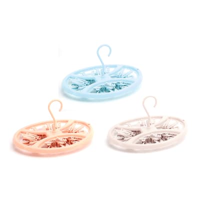 TENDEDERO CON PINZAS PLASTICO 18 CLIPS 32.4X24.8CM | 12 UNID1