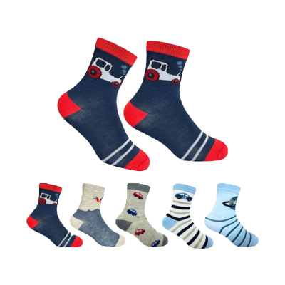 CALCETINES DE BEBE NIÑO CORTE MEDIO CON DISEÑOS TALLA 9-18 MESES | 12 UNID2