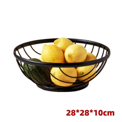 FRUTERO METALICO NEGRO REDONDO 28x28x10CM | 12 UNID1